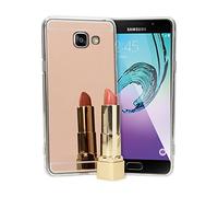 NALIA Custodia Specchio compatibile con Samsung Galaxy A3 2016, Ultra-Slim Mirror Case Cover Protettiva Silicone Telefono Cellulare Bumper Copertura Protezione Sottile, Colore:Rosa Gold Oro