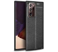 NALIA Design Cover compatibile con Samsung Galaxy Note 20 Ultra Custodia, Aspetto in Pelle Sottile Silicone Copertura Protettiva, Slim Case Antiurto Bumper Morbido Cellulare Guscio Backcover - Nero