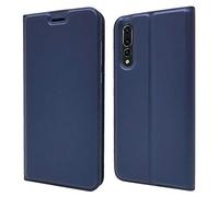 NALIA Flip Cover compatibile con Huawei P20 Pro, Custodia Sottile Verticale Protettiva Ecopelle Case, Magnetico Similpelle Cellulare Protezione, Slim Full-Body Telefono Etui, Colore:Blu