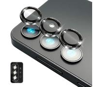 NALIA Focus.Pro CLX compatibile con Samsung Galaxy S25 Plus Vetro, Protezione da Fotocamera senza Riflessi, Oleofobico, Anelli Lenti Singole Trasparenti, Cornice a Colori, 3 Pezzi, Colore:Nero