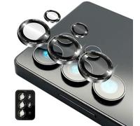 NALIA Focus.Pro CLX compatibile con Samsung Galaxy S25 Ultra Vetro, Protezione della Fotocamera senza Riflessi, Singoli Lenti Anelli di Vetro Chiaro con Bordo Colorato, 5 Pezzi, Colore:Nero