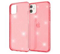 NALIA Glitter Cover compatibile con Apple iPhone 11 Custodia, Sottile Copertura Glitterata Chiaro, Brillantini Silicone Gel Bumper Protettiva Bling Case Morbido Skin Antiurto, Colore:Rosso