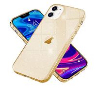 NALIA Glitter Cover compatibile con iPhone 12 Mini Custodia, Sottile Copertura Glitterata Chiaro Antiurto Case, Brillantini Silicone Bumper Protettiva Bling Morbido Gomma Etui, Colore:Gold Oro
