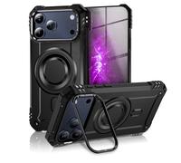 NALIA Granite compatibile con Apple iPhone 17 Pro Max Custodia [compatibile con MagSafe] (Cover Corazzata Militare), Guscio Protettivo Antiurto con Supporto, Case Rinforzato, Colore:Nero Vulcanico