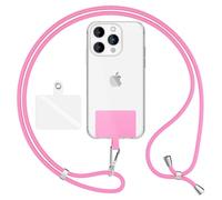NALIA HoldMe Air Catena Universale con Pad, Cinturino per Custodia del Telefono Cellulare, Moschettone in Metallo (argento), Cordino da Collo 160 CM, Tracolla Crossbody Lanyard, Colore:Rosa