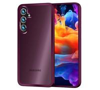 NALIA Hybrid Cover Opaco compatibile con Samsung Galaxy S24 Custodia, Copertura Protettiva Semi-Trasparente, Antiurto Dorso Rigido & Bordi Silicone Anti-Shock, Chiaro Frosted Case, Colore:Rosso