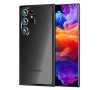 NALIA Hybrid Cover Opaco compatibile con Samsung Galaxy S24 Ultra Custodia, Copertura Protettiva Semi-Trasparente, Antiurto Dorso Rigido & Bordi Silicone Anti-Shock, Frosted Case, Colore:Nero