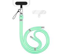 NALIA Laccio Telefono Universale per Smartphone - Nylon Comfort Premium & 2 Patch - HOLDME (Cordino Intrecciato con Moschettone Argento) - Marchio Tedesco, Colore:Turchese