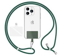NALIA Laccio Telefono Universale per Smartphone, Verde Scuro | Metallo Argentato, Un Cinturino. Mille Usi, Libertà Di Movimento, Sicurezza & Contenuto, HOLDME AIR