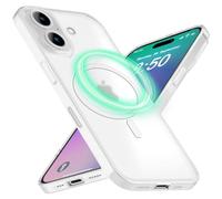 NALIA MagPower Cover Estremamente Sottile compatibile con iPhone 16 Plus Custodia [compatibile con MagSafe], 0,3mm Copertura Ultra-Slim Anello Magnetico, Case Ultra-Sottile, Colore:Bianco Trasparente
