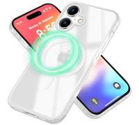 NALIA MagPower Cover Ibrido compatibile con iPhone 16 Custodia [compatibile con MagSafe], Semi-Trasparente Opaco-Traslucido, Dorso Rigido & Telaio Silicone Case Chiaro Anti-Giallo, Colore:Bianco