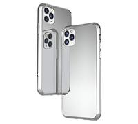 NALIA Mirror Hardcase compatibile con iPhone 11 Pro, Specchio Cover Rigida in 9H Vetro Temperato & Silicone Bumper, Custodia Protettiva Case Telefono Cellulare Protezione, Colore:Argento