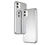NALIA Mirror Hardcase compatibile con iPhone 11, Specchio Cover Rigida in 9H Vetro Temperato & Silicone Bumper, Custodia Protettiva Case Telefono Cellulare Protezione Copertura, Colore:Argento