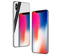 NALIA Mirror Hardcase compatibile con iPhone X/XS, Specchio Cover Rigida in 9H Vetro Temperato & Silicone Bumper, Custodia Protettiva Case Telefono Cellulare Protezione, Colore:Argento