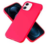 NALIA Morbido Cover in Silicone compatibile con iPhone 12 / iPhone 12 Pro Custodia, Protettiva Copertura Resistente allo Sporco con Microflusso, Soft Gomma Case Rugged Skin, Colore:Neon Rosa