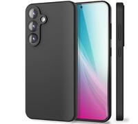 NALIA Phoenix compatibile con Samsung Galaxy S25, Cover in Silicone Liquido Lavabile, Fodera Interna in Microfibra Morbida, Protezione Antiscivolo Resistente, Slim Case, Colore:Nero Grafite