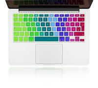 NALIA Protezione per Tastiera compatibile con Macbook Air/Pro/Pro Retina 13' & 15' pollici, Sottile Silicone Skin Trasparente Morbido Copertura Traslucido Pellicola Protettiva, Colore:Arcobaleno