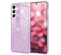 NALIA Rigida Cover Brillantini compatibile con Samsung Galaxy S24 Custodia, Hybrid Glitter Case Copertura Lucida con Luccichio Bling Pailettes, Antiurto Silicone Rinforzato Sottile, Colore:Viola