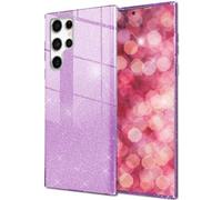 NALIA Rigida Cover Brillantini compatibile con Samsung Galaxy S24 Ultra Custodia, Hybrid Glitter Case Copertura Lucida Luccichio Bling Pailettes, Antiurto Silicone Rinforzato Slim, Colore:Viola