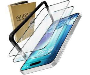 NALIA Set Vetro Temperato compatibile con iPhone 15 Pro Vetro - 2x Trasparente Vetro Protettivo Pellicola 9H Durezza & 1x Cornice, Facile da Applicare, Screen Protector Schermo Completo Senza Bolle