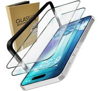 NALIA Set Vetro Temperato compatibile con iPhone 15 Vetro - 2x Trasparente Vetro Protettivo Pellicola 9H Durezza & 1x Sagoma del Telaio, Facile da Applicare, Screen Protector per Schermo Senza Bolle