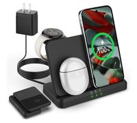 Nalife Caricabatterie wireless per Google, stazione di ricarica wireless pieghevole 3 in 1, compatibile con Google Pixel Watch 3/2, per Pixel 9 Pro XL/9/Fold/8/7/7A/6 Pro, Pixel Buds Pro/2 (non per