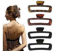 Nalodu Mollette per capelli da 12,7 cm, extra large, quadrate, antiscivolo, grandi, opache, XL, rettangolari, per donne con capelli lunghi e ricci, confezione da 4