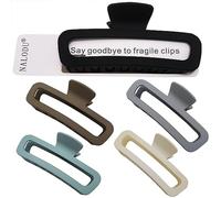 Nalodu Mollette per capelli da donna, infrangibili, XL, grandi, quadrate, rettangolari, per capelli spessi e ricci, confezione da 5