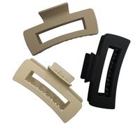 Nalodu Mollette per capelli grandi, rettangolari, 10,2 cm, quadrate, opache, antiscivolo, grandi, colori neutri, per capelli sottili e spessi, confezione da 3