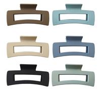 Nalodu Mollette per capelli grandi, rettangolari, 10,2 cm, quadrate, opache, antiscivolo, grandi, multicolore, per capelli sottili e spessi, confezione da 6