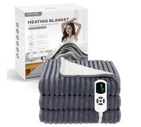 NALONE Coperta Riscaldante Elettrica Matrimoniale, Termocoperta Matrimoniale 160x130cm con 9 Livelli Di Calore e 12 Timer, Coperta Termica Singola e Doppie Lavabile