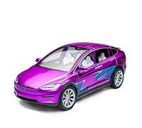 NALora Veicoli a Motore in Scala Simulazione 1:20 per Tesla Model X Modello di Auto in Lega Pressofuso Suono Luce Pull-Back Veicolo Giocattoli Display Regali Modello di Auto Replica (Color : Purple)