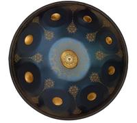 NaLsa 10 Note Handpan in D Minor 22 Pollici in Acciaio a Mano Tamburo, Incisione Non Si Sbiadisce, con Borsa per Mani, Bacchette, Treppiede Del Tamburo, per Produzioneo Professionale