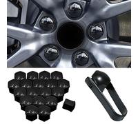 NALSA 20 Pezzi Copridadi Copribulloni Auto per Audi Q2 Q3 Q5 Q7, Esagonale Pneumatici Ruota Tappi a Vite Ruota Set Pneumatici Bullone Antifurto Accessori,C/Black-19mm