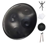 NaLsa 22 Pollici/56 cm Versione Concerti D Minota Handpan, 9 Note Acciaio Drum, Percussione Armonica per la Guarigione Del Suono, 9 Note D3 a Bb C D e F G A, con Sacchetto Di Padella a Mano Morbida/Ne