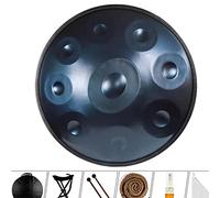 NaLsa 432Hz Handpan Steel Drum 9 Note 22 Pollici Viola Performer in D Minore con Supporto per Le Mani, Custodia per Mani/Blu/10 Toni