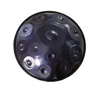 NaLsa 440Hz Handpan Steel Drum 12 Note 22 Pollici in D Minore con Supporto per Impannatura, Custodia per Mani, 12 Toni-Nero/Blu/12 Toni