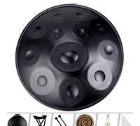 NaLsa 9-12 Note 22 Pollple per Artista Viola in D Tamburo Di Acciaio a Mano da 432Hz Minore con Supporto per Le Mani, Custodia per Mani/Nero/9 Toni