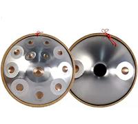 NaLsa Drum 12 Note Drum a Mano per Bambini e Adulti, Tamburo Etereo con Sacchetto per Padella, Mazza, Supporto per Mani, Panno Privo Di Polvere - Protezione Del Bordo Rattan, Argento/Argento/9 Tono Or