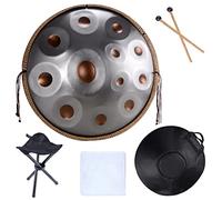 NaLsa Drum a Mano-Panna 9 10 12 Note da 22 Pollici Tamburo in Acciaio con Sacchetto Morbido, 440Hz in D Minore, Percussione Armonica per la Guarigione Del Suono, Meditazione Personale/C/10