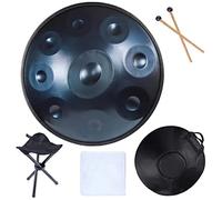 NaLsa Drum a Mano-Panna 9 10 12 Note da 22 Pollici Tamburo in Acciaio con Sacchetto Morbido, 440Hz in D Minore, Percussione Armonica per la Guarigione Del Suono, Meditazione Personale/Blu/9