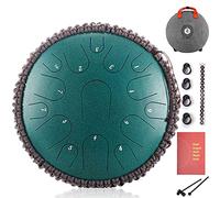 NaLsa Drum in Acciaio 15 Note in Acciaio Tamburo Tamburo da 13 Pollici Tamburo Tamburo Zen con Mazza da Viaggio da Viaggio per Amanti Della Musica per Principianti Regalo/Malachite