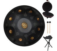 NaLsa Drum in Acciaio Handpan con Zaino con Guscio Duro Di Fascia Alta, un Unico e Bellissimo Design Del Modello Di Incisione, Professionista 22 Pollici 9 Note D Strumento Di Tamburo Pesante Minore pe