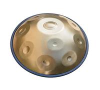 NaLsa Drum in Acciaio Handpan per Prestazioni Professionali, 22 Pollici 10 Note D Strumento a Percussione a Mano Manuale Minore con Sacchetto da Viaggio Morbido e Supporto per Tamburi/Oro