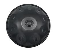 NaLsa Drum in Acciaio Handpan per Prestazioni Professionali, 22 Pollici 10 Note D Strumento a Percussione a Mano Manuale Minore con Sacchetto da Viaggio Morbido e Supporto per Tamburi/Nero