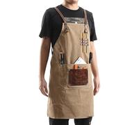 NALsa Grembiule Caffè Ristorante Tè al latte Barbiere Cameriere Abiti da lavoro Uomo Artigiano Persona Grembiule lavato con doppia spalla