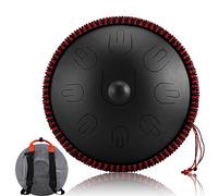 NaLsa Handpan da 15 Pollici Di Piccole Dimensioni - Professional 9 Notes Strumento a Percussione a Tamburo Di Acciaio Minore con Zaino da Viaggio, Mazzuli/Nero