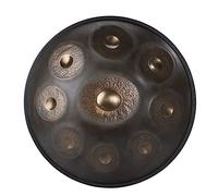 NaLsa Handpan Puro a Mano Forgiata Tamburo in Acciaio Pesante, 22 Pollici 9 Note D Minore/F Strumento Di Percussione Principale con Sacca da Trasporto, Bacchette, Ideale per la Meditazione Di Guarigio