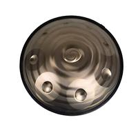 NaLsa Handpan Steel Drum - Galactic Golden Spiral, 22 Pollici 9/10/12 Note D Minor Hand Hand Drum Strument con Borsa da Trasporto, Staffa, Decorazione Rattan Rope, Regalo per Appassionato Di Musica e