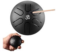 NaLsa Mini Tamburi in Lingua in Acciaio da 3 Pollici, Strumento a Percussione a Mano Tamburo Etereo, Tamburo Della Lingua 6 Note, Panoramica Portatile con Bacchette e Libro Musicale per Principianti A